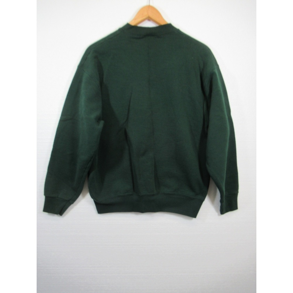 Vtg Fruit of the Loom Heavyweight Crewneck Sweatshirt Men L Green Plain Blank - Picture 4 of 4